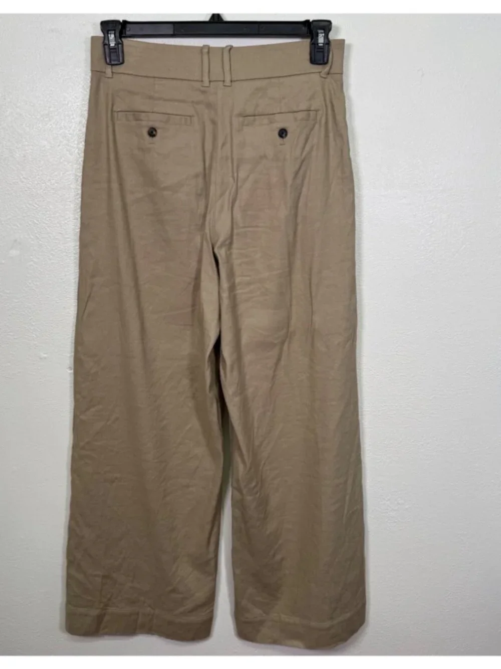 Everlane The Wide-Leg Pant in Stretch Linen Trench Coat Khaki Trousers Size 4